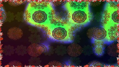 Raster illüstrasyonu. Kahverengi renkli çiçekler. Tropik, dikişsiz çiçek deseni..