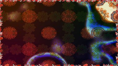 Kahverengi renkli çiçekler. Raster illüstrasyonu. Kusursuz çiçek deseni duvar kağıdı için kullanılabilir.