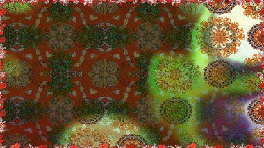 Nazik, sevimli çiçek arkaplanı. Kahverengi renkli çiçekler. Raster çiçek desenli ve çiçekli..