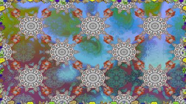 Yumuşak pamuk tasarımı. Klasik çiçek desenli. Raster 'ın taze dokusu. Yumuşak fayans. Paketleme, tekstil, duvar kağıdı için kusursuz çiçek arkaplanı.