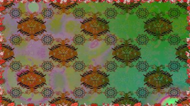 Vadinin yeşil renkli çiçekleri. Raster dikişsiz çiçek deseni.