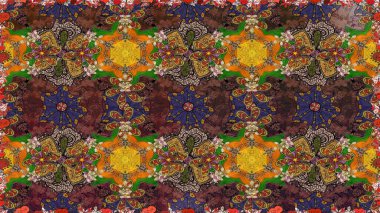 Raster kusursuz. Güzel kumaş deseni. Renkli Bahar Temalı Kusursuz Arkaplan. Düz Çiçek Elementleri Tasarımı. Çiçek deseni.