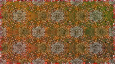 Tomurcukları çiçek olan sevimli bir çiçek deseni. Kumaş, tekstil, duvar kağıdı baskısı için. Eski usul. Raster. Raster illüstrasyonu. Kusursuz arkaplan.