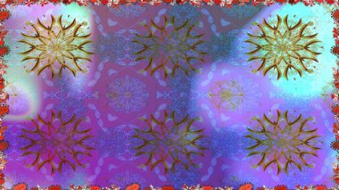 Arkaplan dokusu, duvar kağıdı, mor renkli çiçek teması. Soyut etnik raster kusursuz desen. Kabile sanatı boho baskısı, klasik çiçek arkaplanı.