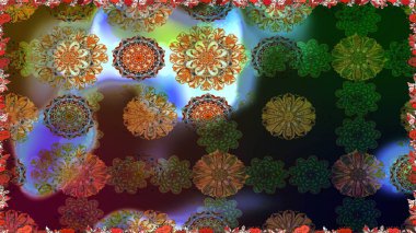 Suluboya çizimi. El çizimi. Çiçeklerle kusursuz desen. Kahverengi renkte çiçekler.