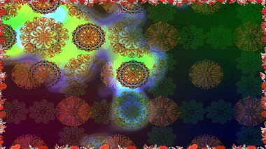 Güzel kumaş deseni. Raster illüstrasyonu. Kahverengi renklerde. Raster illüstrasyonunda kusursuz çiçek deseni.