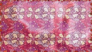 Raster deseni. Çiçekler, suluboya ile dikişsiz çiçek deseni. Küçük çiçek Güzel Çiçek desen.