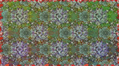 Yeşil renkli çiçekler. Küçük çiçekte sevimli çiçek deseni var..