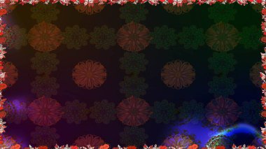 Raster Floral Illustration, Asyalı tekstil. Kahverengi renklerde etnik çiçeklerle kusursuz bir desen..