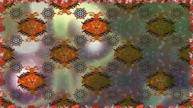 Küçük çiçekte hoş bir çiçek deseni var. Çiçeksel elementlerle süslenmiş zarif raster dokusu. Kahverengi renkler ve parlak çiçekler üzerinde soyut, pürüzsüz desen.