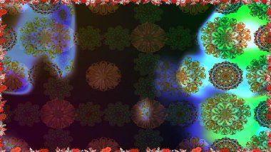 Kahverengi renklerde etnik çiçeklerle kusursuz bir desen. Raster Çiçek İllüstrasyon Şirin Tekstil.