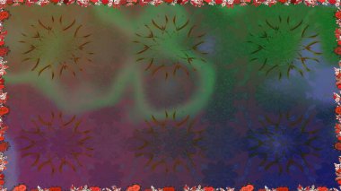 Elle çizilmiş çiçek deseni (fayans). Tekstil için dikişsiz suluboya desen. Şirin çiçekli, desenli, kahverengi desenli..