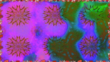 Raster illüstrasyonu. Menekşe renginde mor papatya deseni. Menekşe renklerinde.