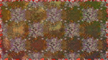 Çiçek ve yapraklı çiçek deseni. Raster illüstrasyonu. Küçük çiçekli şirin desen.