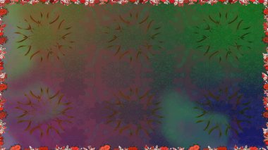 Arkaplan dokusu, duvar kağıdı, yeşil renkli çiçek teması. Soyut etnik raster kusursuz desen. Kabile sanatı boho baskısı, klasik çiçek arkaplanı.