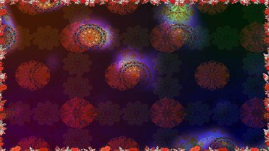 Halk tarzı. Modern çiçek arkaplanı. Parlak renkli çiçekleri ve kahverengi renkli yaprakları olan kusursuz çiçek desenleri. Moda baskıları için zarif bir şablon.