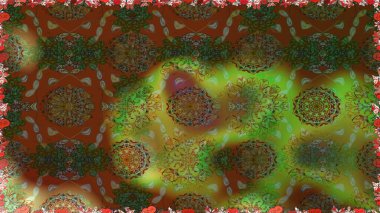 Parlak renkli çiçekleri ve kahverengi renkli yaprakları olan kusursuz çiçek desenleri. Moda baskıları için zarif bir şablon. Halk tarzı. Modern çiçek arkaplanı.