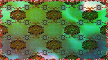 Tişörtsüz arka plan deseni. Yeşil renkli çiçekler. Tropik çiçekler.