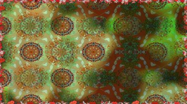 Kahverengi renklerde çiçeksiz. Kahverengi renkli çiçekler. Şatafatlı bahar bahçesi dokusu. Raster illüstrasyonu. Çiçek deseni.