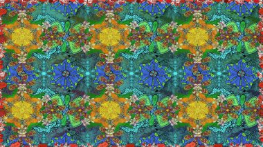 Tropik çiçekler. Mavi renkli çiçekler. Tişörtsüz arka plan deseni.