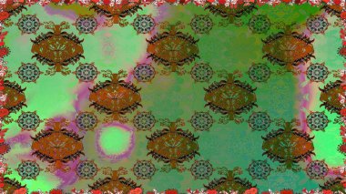 Nazik, narin çiçek arkaplanı. Yeşil renkli çiçekler. Raster çiçek desenli ve çiçekli..