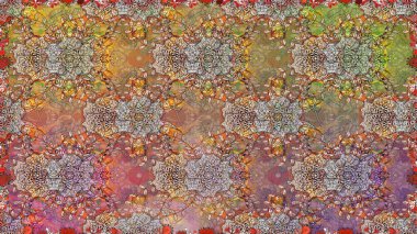 Raster illüstrasyonu. Güzel kumaş deseni. Bahar çiçekli, dikişsiz çiçek deseni..