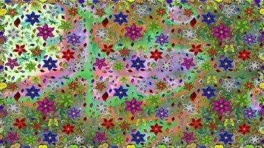 Yeşil renkte manzaralı çiçek deseni. Sevgililer günü ve tebrik kartı konsepti için şık bir davetiye. Çiçek kompozisyonu, el boyası, hassas şablon. Üst görünüm, yumuşak biçim.