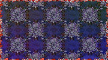 Raster illüstrasyonu. Mor renkli çiçekler. Kusursuz çiçek deseni duvar kağıdı için kullanılabilir.