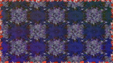 Raster illüstrasyonu. Mor renkli çiçekler. Kusursuz çiçek deseni duvar kağıdı için kullanılabilir.