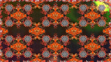 Millefleur 'lar. Tekstil, kumaş, kapaklar, duvar kağıtları, baskı, naylon, yapıştırma, örgü, dekupaj için çiçeksiz arkaplan. Küçük kahverengi çiçekli oldukça eski bir besin torbası deseni..