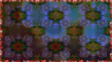 Sevgililer günü ve tebrik kartı konsepti için şık bir davetiye. Çiçek kompozisyonu, el boyası, hassas şablon. Üst manzara, yumuşak stil. Kahverengi renkte manzaralı çiçek deseni.