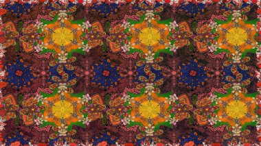 Raster dikişsiz şirin çiçek deseni. Bahar mevsimi. Tatil havası. Nazik romantik baskı. Kahverengi renkte çiçekler.