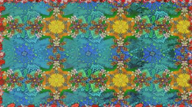 Nazikçe, güzel çiçek arkaplanı. Çiçekli karalama şeklinde Raster çiçek deseni. Mavi renkte çiçekler.