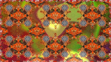 Elle çizilmiş çiçek deseni (fayans). Tekstil için dikişsiz suluboya desen. Şirin çiçekli, desenli, kahverengi desenli..