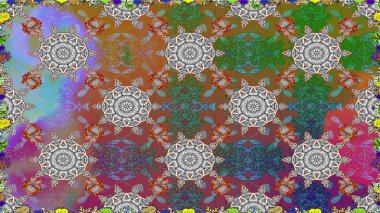 Yumuşak pamuk tasarımı. Yumuşak fayans. Sarma, tekstil ve duvar kâğıdı için kusursuz çiçek arkaplanı. Raster 'ın taze dokusu. Klasik çiçek deseni.