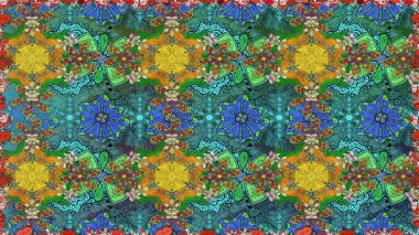 Tişörtsüz arka plan deseni. Tropik çiçekler. Mavi renkte çiçekler.