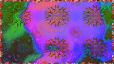 Beautiful fabric pattern. Raster illustration. Cute seamless floral print with spring flowers.