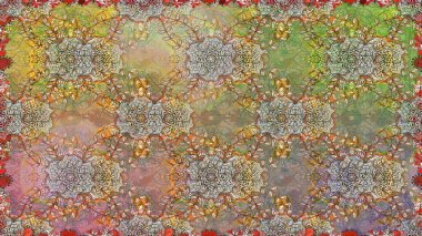 Tekstil, tebrik kartı, boyama kitabı, telefon kılıfı baskısı için kullanılabilir. Raster Henna dövme stili. Kızılderili desenli desenli desenli şal deseni. Etnik Mandala süsü.