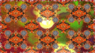 Raster illüstrasyonu. Eskiz tarzı kahverengi renklerde. Raster illüstrasyonu. Şirin karalama çiçekleri olan kusursuz çiçek desenleri. El yapımı çiçek ve bitki koleksiyonu.