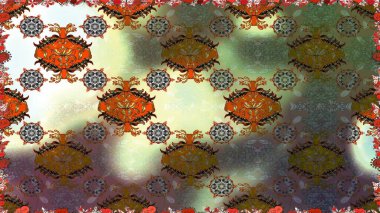 Düz Çiçek Elementleri Tasarımı. Kahverengi renkli çiçekler. Renkli Bahar Temalı Kusursuz Arkaplan. Çiçekle kusursuz desen.