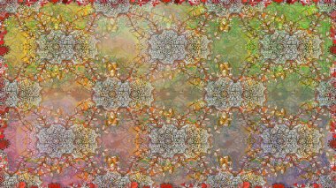 Tekstil, tebrik kartı, boyama kitabı, telefon kılıfı baskısı için kullanılabilir. Raster Henna dövme stili. Kızılderili desenli desenli desenli şal deseni. Etnik Mandala süsü.