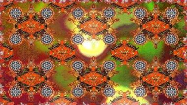 Raster illüstrasyonu. Eskiz tarzı kahverengi renklerde. Raster illüstrasyonu. Şirin karalama çiçekleri olan kusursuz çiçek desenleri. El yapımı çiçek ve bitki koleksiyonu.