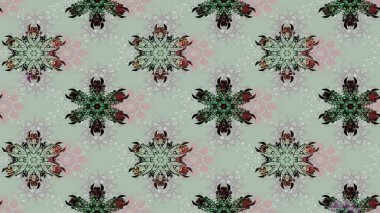 Çiçek süslemeli çizim deseni. Gri renkli çiçekler. Raster illüstrasyonu.