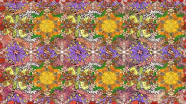 Çizgisiz desen. Raster Moda kumaş deseni. Şirin çiçekler..