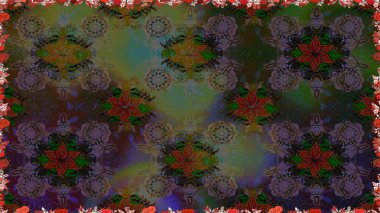 Çiçekler, dallar, bitkiler ve çiçekler. Güzel kumaş deseni. Raster illüstrasyonu. El çizimi.