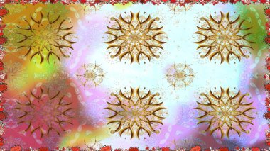 Renkli Bahar Temalı Kusursuz Arkaplan. Çiçek deseni. Raster illüstrasyonu. Düz Çiçek Elementleri Tasarımı. Kusursuz Chichi kumaş deseni..