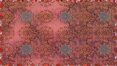 Modern, kahverengi raster arka plan duvar kâğıdı illüstrasyonu, klasik çizgili, desenli desenli çiçekler, çiçekli süsler. Çiçekli el, pürüzsüz desen..