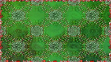 Modern stil dokusu. Çiçek desenli raster, yeşil çizgi grafik deseni soyut raster arkaplan.