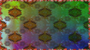 Sabıka fotoğraflarında, bebek kıyafetlerinde, duvar kâğıtlarında, paket kutularında falan kullanılabilir. Raster. Zarif, parlak ve kusursuz yeşil çiçek deseni tasarımı.