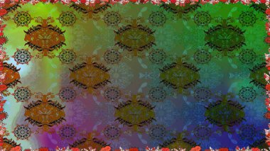 Sabıka fotoğraflarında, bebek kıyafetlerinde, duvar kâğıtlarında, paket kutularında falan kullanılabilir. Raster. Zarif, parlak ve kusursuz yeşil çiçek deseni tasarımı.